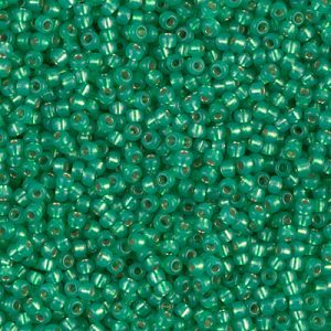 Miyuki 11-646 11/0 Perles de graines vertes teintées doublées d'albâtre - 5 ou 10 g