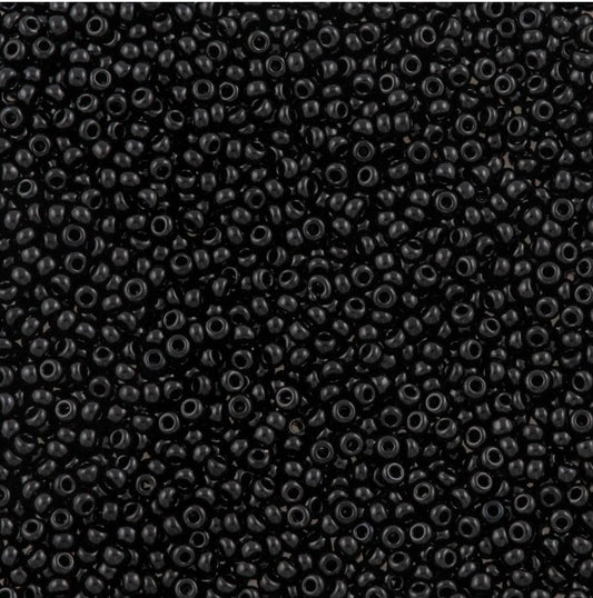 Preciosa Czech 23980  11/0  Jet Black Seed Beads - 5 or 10 gm