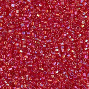 Miyuki 11C-254  Two Cut 8/0  Transparent Red AB Hex Seed Beads - 5 or 10 gm