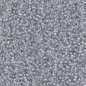 Miyuki 15-1105  15/0 Color Lined Silver Crystal Luster Glass Seed Beads - 5 gm