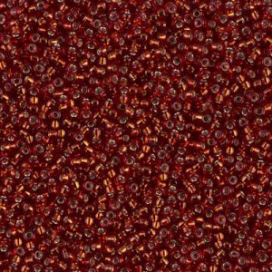 Miyuki 15-11D   15/0 Silver Lined Transparent Dark Ruby Seed Beads - 5 gm