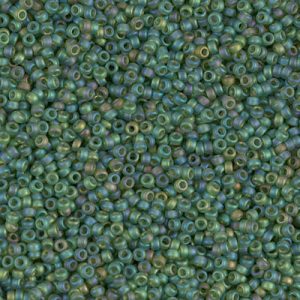 Miyuki 15-158FR  15/0 Matte Transparent Olive AB Seed Beads - 5 gm