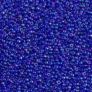 Miyuki 15-177  15/0 Transparent Cobalt Blue AB Seed Beads - 5 gm