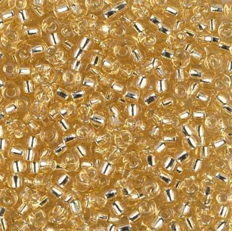 Miyuki 15-2  15/0 Silver Lined Transparent Light Gold Seed Beads - 3 or 5 gm