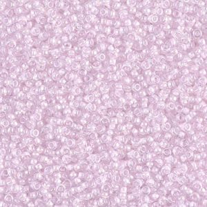 Miyuki 15-207   15/0 Light Pink Lined Crystal Luster Glass Seed Beads - 5 gm