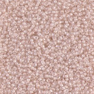 Miyuki 15-215   15/0 Blush Lined Crystal Luster Glass Seed Beads - 5 gm