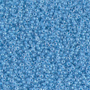 Miyuki 15-221   15/0 Sky Blue Lined Crystal Luster Glass Seed Beads - 5 gm