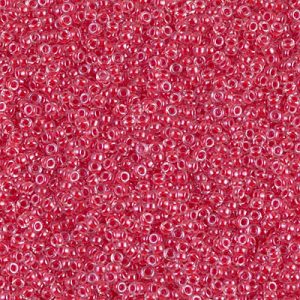 Miyuki 15-226   15/0 Dark Coral Lined Crystal Luster Glass Seed Beads - 5 gm