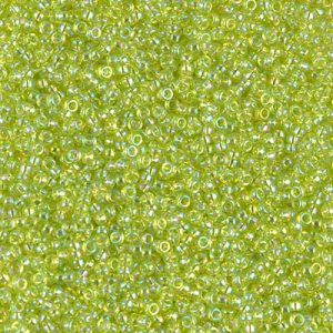 Miyuki 15-258  15/0 Transparent Chartreuse AB Seed Beads - 5 gm