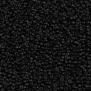 Miyuki 15-401  15/0 Opaque Black Seed Beads - 3, 5 or 10 gm