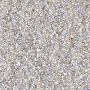 Miyuki 15-551  15/0 Gilt Lined Opal Seed Beads - 5 or 10 gm