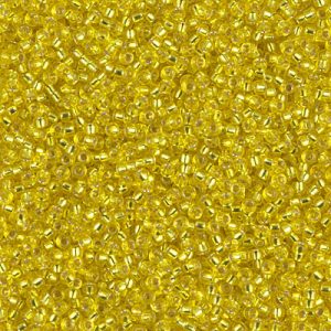 Miyuki 15-6   15/0 Silver Lined Transparent Yellow Seed Beads - 3 or 5 gm