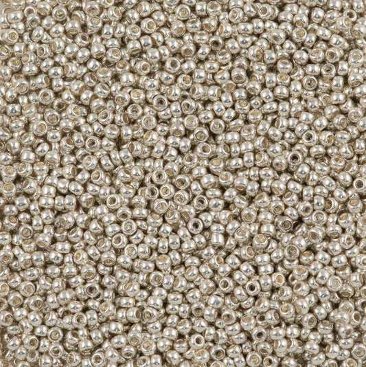 Preciosa Czech 18503 08/0  Metallic Silver Seed Beads - 5 or 10 gm