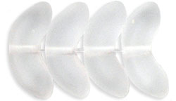 Czech Angel Wings / Moon-Shaped / Crescent Matte Glass Beads with ONE Hole, 10 x 3 mm - 2 or 4 beads