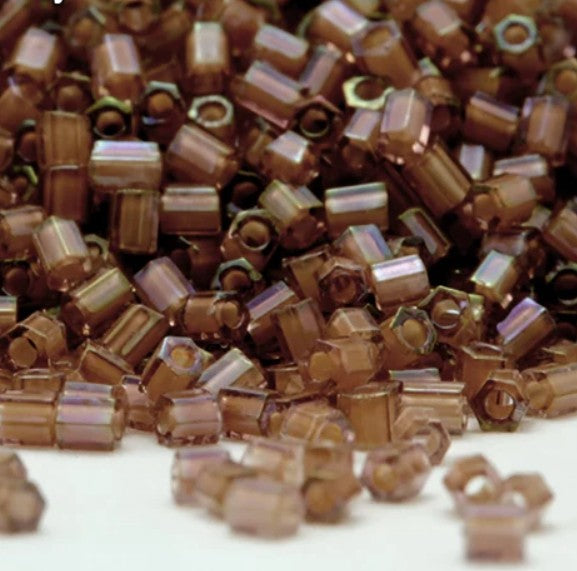 Miyuki 11C-337  Two Cut 11/0  Cinnamon Lined Crystal Luster Hex Seed Beads - 5 or 10 gm