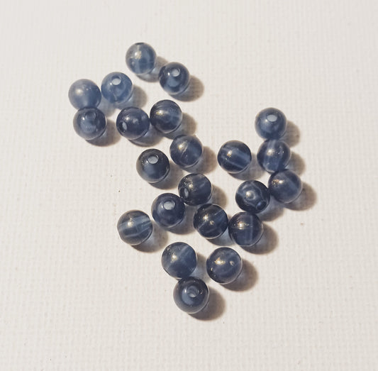 6 mm Transparent Blue Round Acrylic Beads for Kids / Crafts - 36 Beads