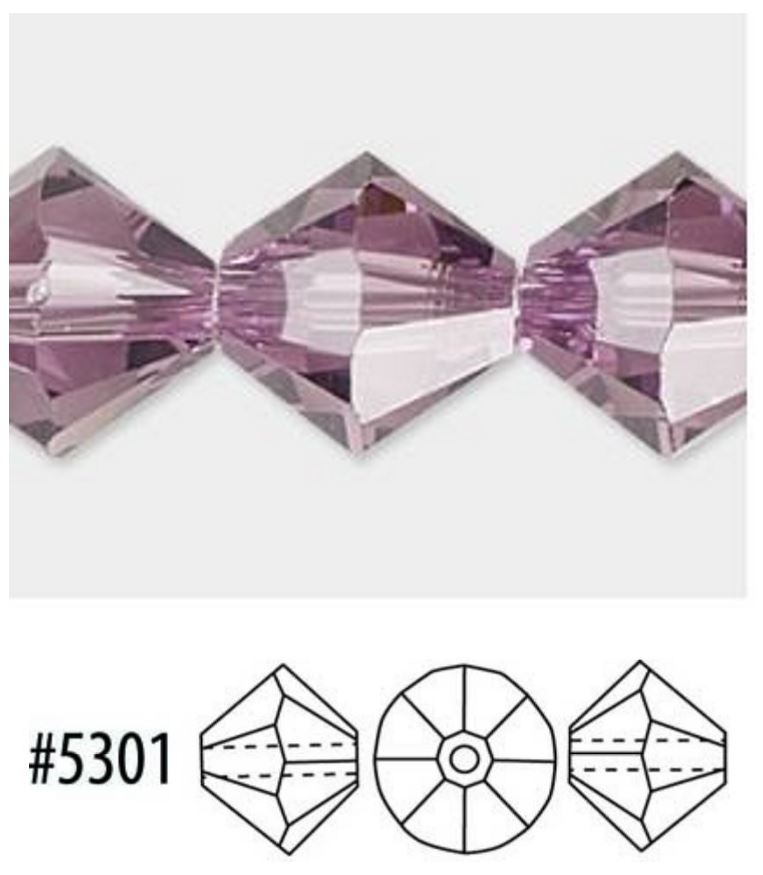 Swarovski 5301  Iris Faceted Crystal Bicone Beads, 4 mm, 40 or 50 Beads