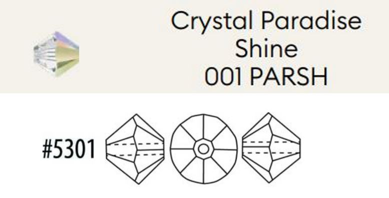 Swarovski 5301 Crystal Paradise Shine Perles toupies en cristal à facettes, 4 mm - 2 perles