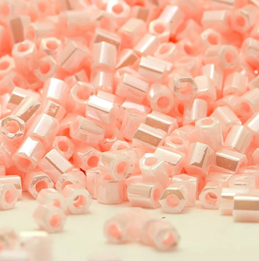 Miyuki 11C-427  Two Cut 11/0  Opaque Rose Pearl Luster Hex Seed Beads - 5 or 10 gm