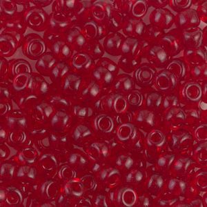 Miyuki 6-141   6/0 Transparent Ruby Red Seed Beads - 5 or 10 gm