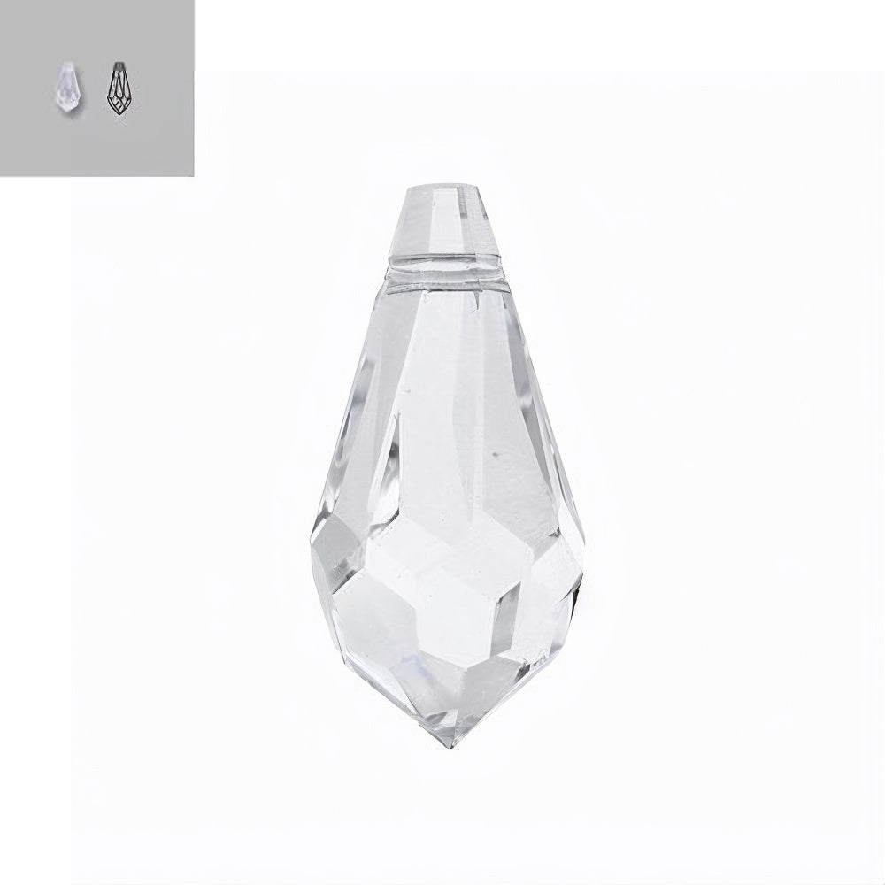 Crystal teardrop on white surface