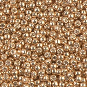 Miyuki 8-1052   8/0 Galvanized Outside Dyed Gold Seed Beads - 5 or 10 gm