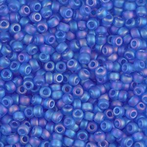 Miyuki 8-150FR  8/0 Matte Transparent Sapphire AB Seed Beads - 5 or 10 gm