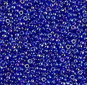 Miyuki 8-177 8/0 Transparent Cobalt Blue AB Seed Beads - 5 or 10 gm