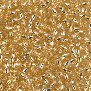 Miyuki 8-2   8/0 Silver Lined Transparent Light Gold Seed Beads - 5 or 10 gm