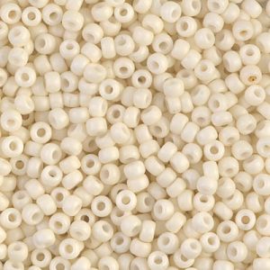 Miyuki 8-2101   8/0 Matte Opaque Cream Seed Beads - 5 or 10 gm