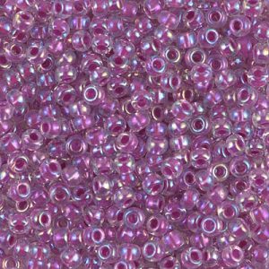 Miyuki 8-264   8/0  Raspberry Lined Crystal AB Seed Beads - 5 or 10 gm