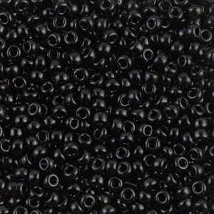 Miyuki 8-401  8/0 Opaque Black Seed Beads - 5 or 10 gm
