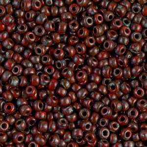 Miyuki 8-4513  8/0 Picasso Matte Opaque Red Garnet Seed Beads, 5 or 10 gm