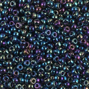 Miyuki 8-455   8/0 Metallic Variegated Blue Iris Seed Beads - 5 or 10 gm