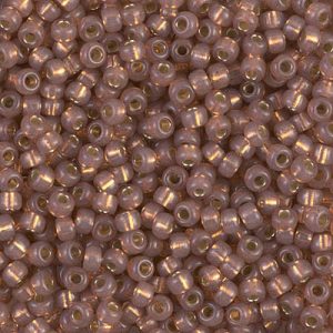 Miyuki 8-641  8/0 Silver Lined Outside Dyed Rose Bronze Alabaster Seed Beads - 5 or 10 gm