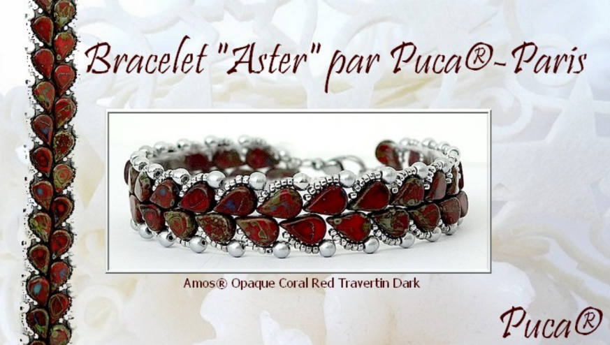 "Aster"© Bracelet par Puca® Free Beading Pattern