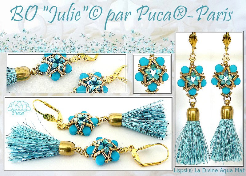 "Julie"© BO Earrings par Puca® Free Beading Pattern