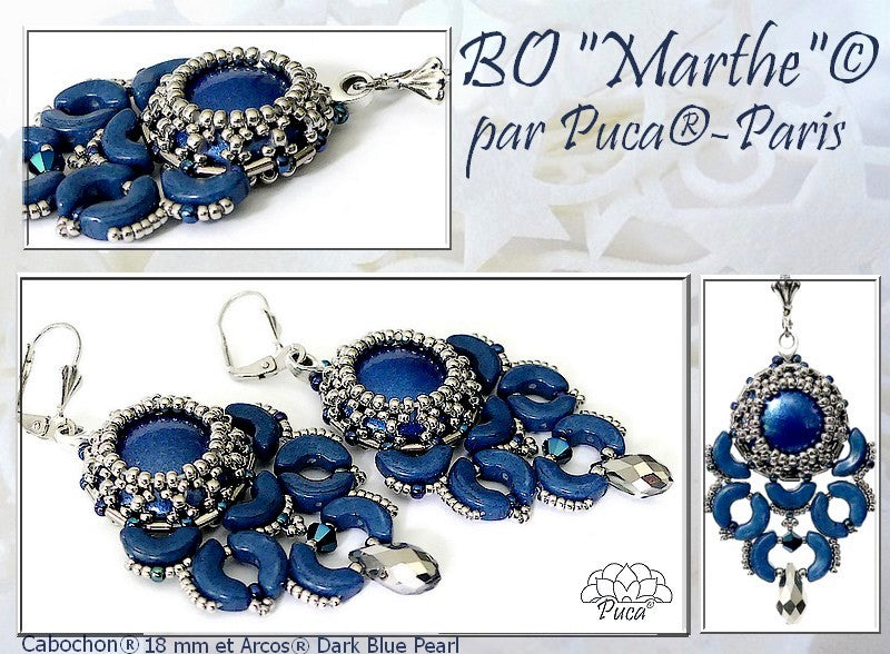 BO "Marthe"© Earrings par Puca® - Paris Free Beading Pattern