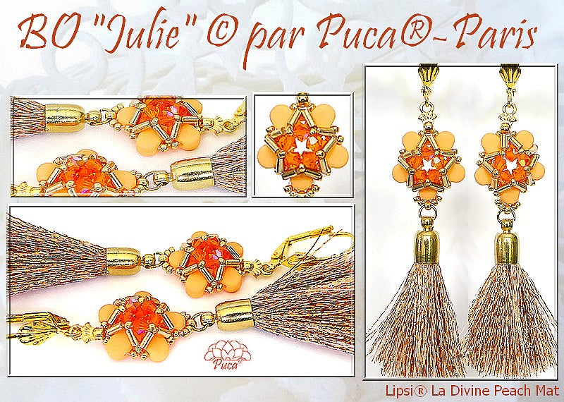 "Julie"© BO Earrings par Puca® Free Beading Pattern