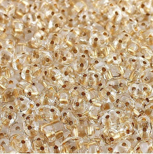 Matubo MiniDuo 00030-68106 Bronze Lined Crystal 2-Hole 2 x 4 mm Beads - 5 or 10 gm