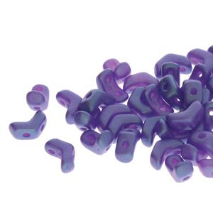 Mini Chevron Duo 6 x 2 mm  02010-24510 Tropical Blue Grape, 2-Hole - 20 or 30 Beads