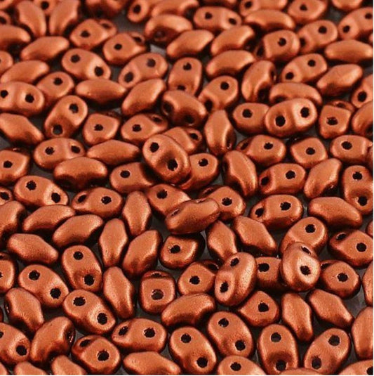 Mini Twin / MiniDuos  2 x 4 mm 00030-01750 Crystal Bronze Fire Red Beads - 5 Grams