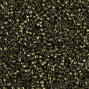 Miyuki Delica DB11 / DB011 / DB0011 Metallic Olive Cylinder/Tube Beads - 5 or 10 gm