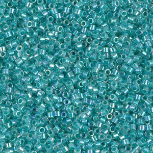 Miyuki Delica DB79 / DB079 / DB0079 Aqua Blue Lined Crystal Luster AB Cylinder/Tube Beads, 5 or 10 gm