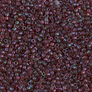 Miyuki Delica DB104 / DB0104  11/0 Transparent Raspberry Gold Luster AB Cylinder/Tube Beads - 5 or 10 gm