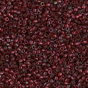 Miyuki Delica DB105 / DB0105   11/0 Transparent Red Gold Luster Cylinder/Tube Beads - 5 or 10 gm