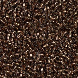 Miyuki Delica DB150 / DB0150  11/0  Silver Lined Transparent Root Beer Brown Cylinder/Tube Beads - 5 or 10 gm