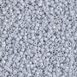 Miyuki Delica DB209  11/0 Opaque Light Gray Luster Cylinder/Tube Seed Beads - 5 or 10 gm