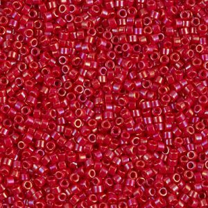 Miyuki Delica DB214  11/0  Opaque Red Luster Cylinder/Tube Beads - 5 or 10 gm