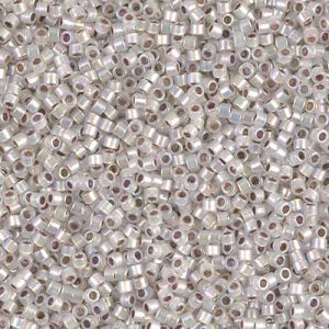 Miyuki Delica DB223 / DB0223  11/0 Silver Lined Opal AB Cylinder/Tube Beads - 5 or 10 gm